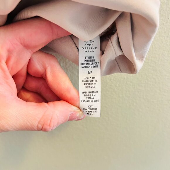 Offline by Aerie Sports Bra Womens Size Small Nude Mesh Strappy Workout Athletic - Picture 5 of 7